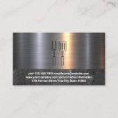 Carte De Visite Vapeur et ustensiles de service | Métallique (Dos)