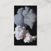 Carte De Visite Vapor Vape Plume de fumée noir et blanc (Dos)