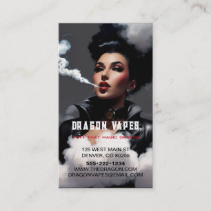 Carte De Visite Vapor Vape Plume de fumée noir et blanc