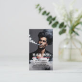 Carte De Visite Vapor Vape Plume de fumée noir et blanc (Debout devant)