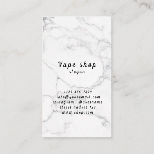 Carte De Visite Vapor Vape Plume of Smoke Black & White (Dos)