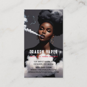 Carte De Visite Vapor Vape Plume of Smoke Black & White Business