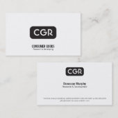 Carte De Visite Variation Arrière - plan arrondie Monogramme (Devant / Derrière)