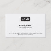 Carte De Visite Variation Arrière - plan arrondie Monogramme (Dos)