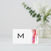 Carte De Visite Variation de brosse monogramme aquarelle (Debout devant)