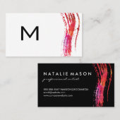 Carte De Visite Variation de brosse monogramme aquarelle (Devant / Derrière)