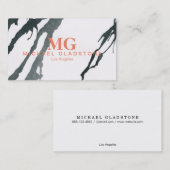 Carte De Visite Variation de l'encre de monogramme (orange) (Devant / Derrière)