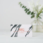 Carte De Visite Variation de l'encre de monogramme (orange) (Debout devant)