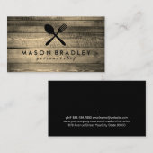 Carte De Visite Variation des ustensiles en bois rustique (Devant / Derrière)