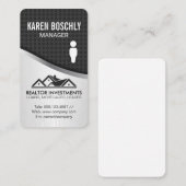 Carte De Visite Variation métallique de l'agent immobilier en fibr (Devant / Derrière)
