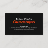 Carte De Visite Variété de fromage, fromage (Dos)