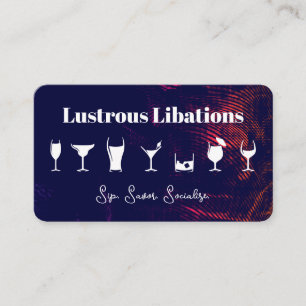 Carte De Visite Variété de Lunettes de Cocktail   Bar Lounge