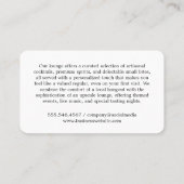 Carte De Visite Variété de Lunettes de Cocktail | Bar Lounge (Dos)