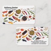 Carte De Visite Variété d'herbes épices et graines | Culinaire (Devant / Derrière)