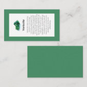 Carte De Visite Variscite Crystal Signification Bijoux Display (Devant / Derrière)