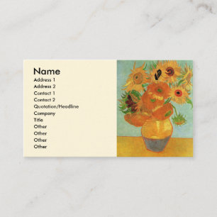 Carte De Visite Vase avec douze tournesols par Vincent van Gogh