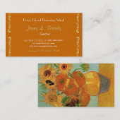 Carte De Visite Vase avec douze tournesols, Vincent van Gogh. (Devant / Derrière)