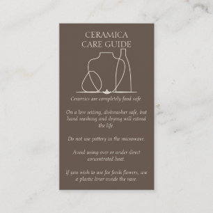 Carte De Visite Vase de poterie Brown Instructions en argile céram