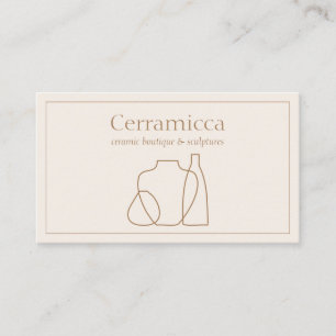 Carte De Visite Vase en céramique sculpture en porcelaine fait mai
