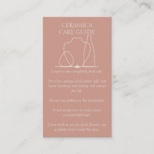 Carte De Visite Vase en poterie rose en poudre Instructions en arg
