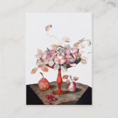 Carte De Visite VASE FRUITS DE SAISON, FLEURS, PEARS FEUILLE Rose (Dos)