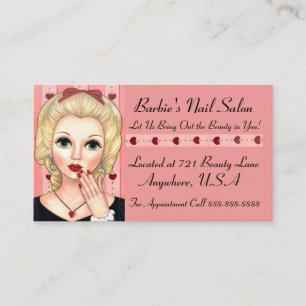 Carte De Visite Vase rouge de la tête de la fille Vintage