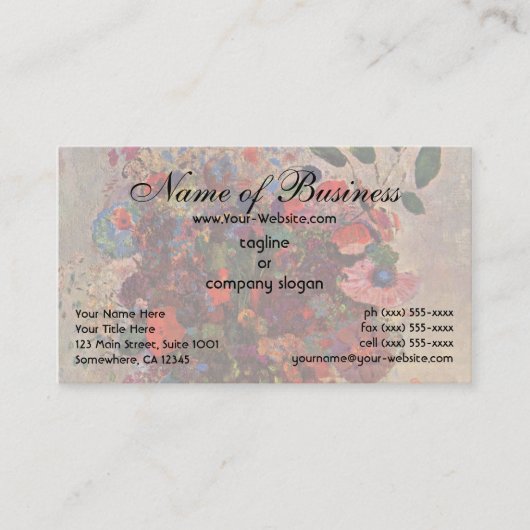 Carte De Visite Vase turc par Odilon Redon (Devant)