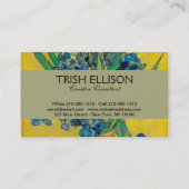 Carte De Visite Vase Van Gogh avec Iris Classic Impressionnisme (Dos)