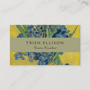 Carte De Visite Vase Van Gogh avec Iris Classic Impressionnisme