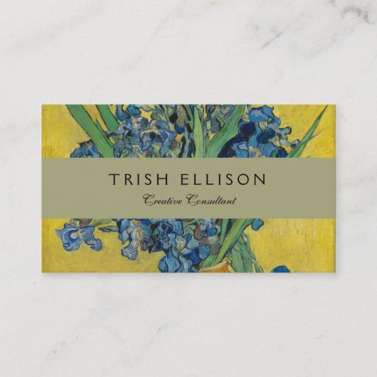 Carte De Visite Vase Van Gogh avec Iris Classic Impressionnisme (Devant)