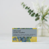 Carte De Visite Vase Van Gogh avec Iris Classic Impressionnisme (Debout devant)