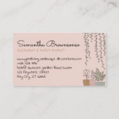 Carte De Visite Vases à fleurs de maison rose vif Plante Succulent (Dos)