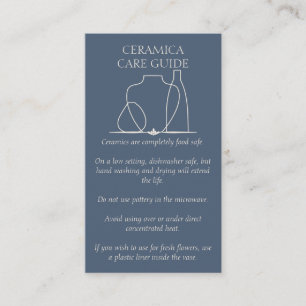 Carte De Visite Vases de poterie Blue Navy Céramique Céramique Cér