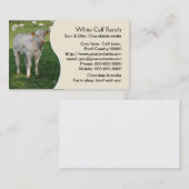 Carte De Visite Veau du charolais avec le panneau crème (Devant / Derrière)
