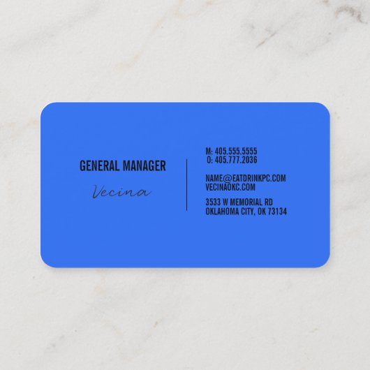 Carte de visite Vecina (Dos)