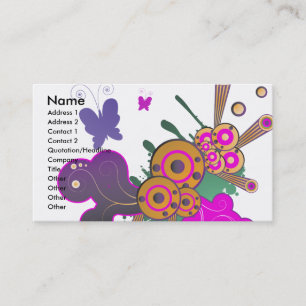 Carte De Visite vecteur abstrait de frénésie de papillons