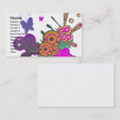 Carte De Visite vecteur de frénésie papillon abstrait (Devant / Derrière)