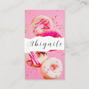Carte De Visite Vecteur de plume Donuts Vintage sans couture Entre