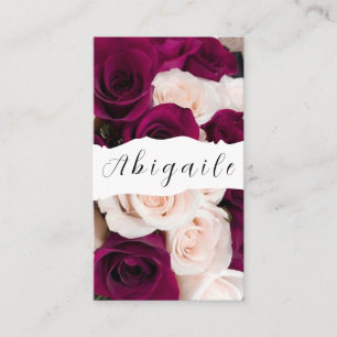 Carte De Visite Vecteur de plume Roses vintage sans couture Entrep
