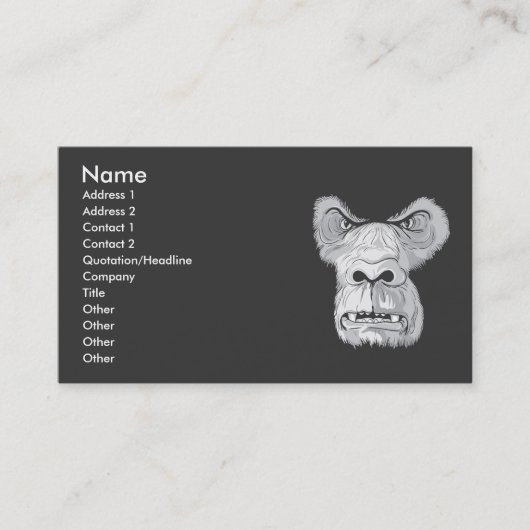 Carte De Visite vecteur de visage de gorille (Devant)