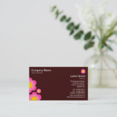 Carte De Visite Vector Flower - Marron Foncé (Debout devant)