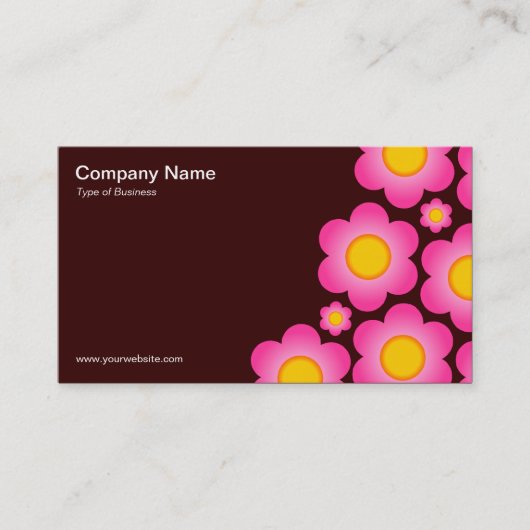 Carte De Visite Vector Flowers II - Marron foncé (Devant)