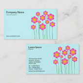 Carte De Visite Vector Flowers III - Bleu Glacé (Devant / Derrière)