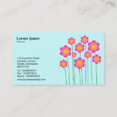 Carte De Visite Vector Flowers III - Bleu Glacé (Dos)