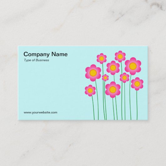 Carte De Visite Vector Flowers III - Bleu Glacé (Devant)