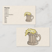 Carte De Visite vectoriel à la pinte de bière, Nom, Adresse 1, Adr (Devant / Derrière)