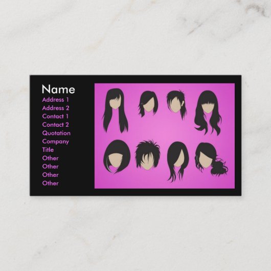 Carte De Visite vectorvaco_09102001_hair_style_large, Nom, Ajouter (Devant)