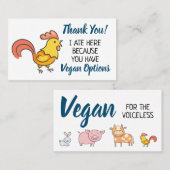 Carte De Visite Vegan extension restaurant merci (Devant / Derrière)