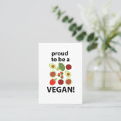 Carte De Visite Vegan Fier D'Être Un Végan (Debout devant)