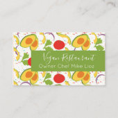 Carte De Visite Vegan Restaurant Salade Motif (Devant)